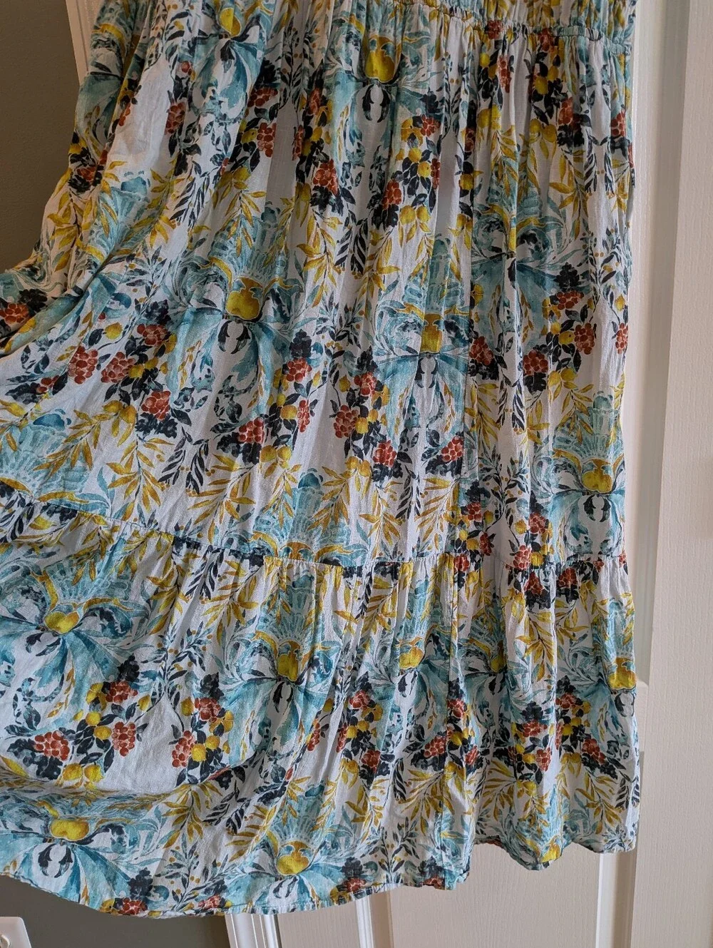 Anthropologie Peregrine Midi‎ Dress Floral Tiered Bohemian Cottagecore Size 2X - Picture 11 of 15